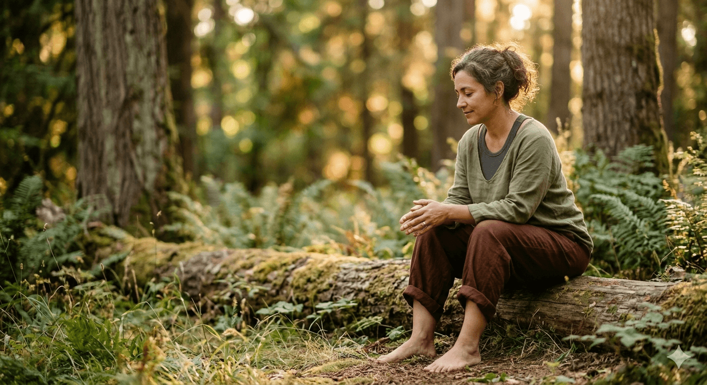 Momento de reflexión en la naturaleza